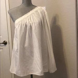 H&M NWT one shoulder white casual top.